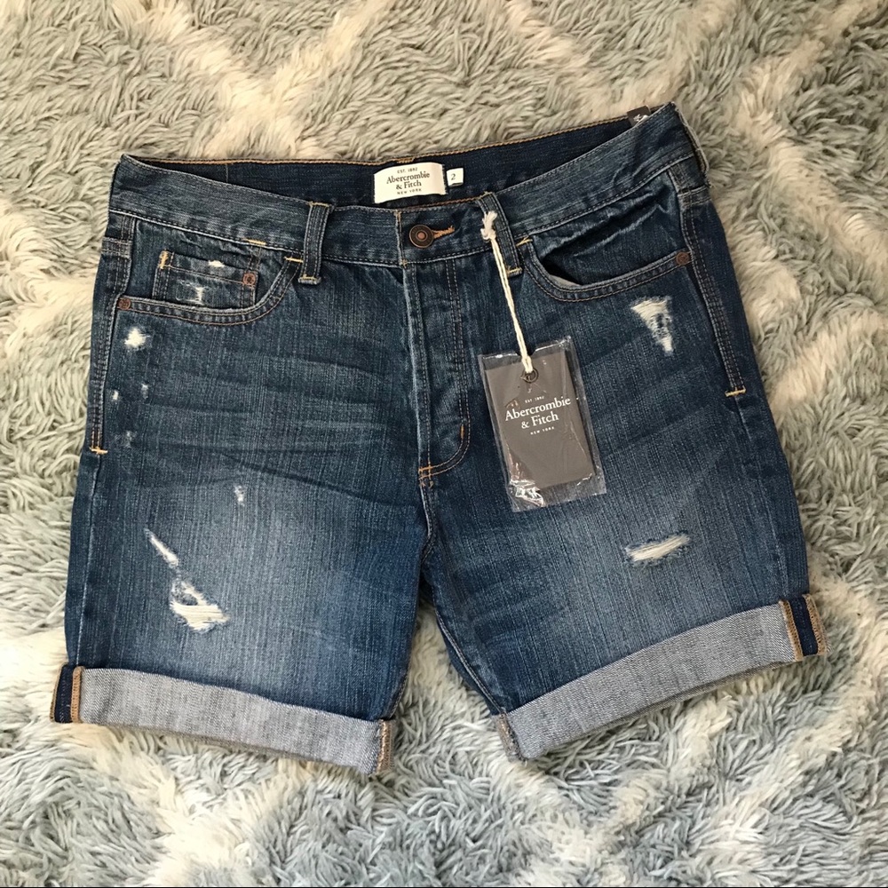 NWT Abercrombie & Fitch Boyfriend Denim Shorts, 2
